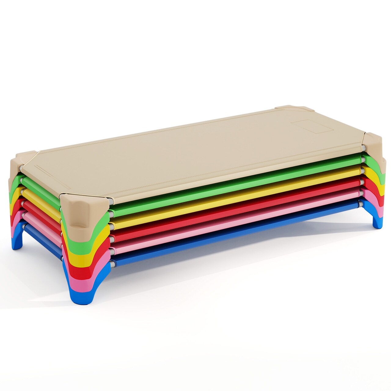 Portable 6 Pack Stack-able Daycare Cots Sleeping Bed for Kids 52 Inch